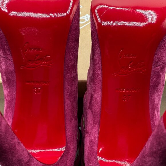 Brand new Christian Louboutin Spinetita 100 Pink Suede Leather Lace Up Bootie - Picture 12 of 13